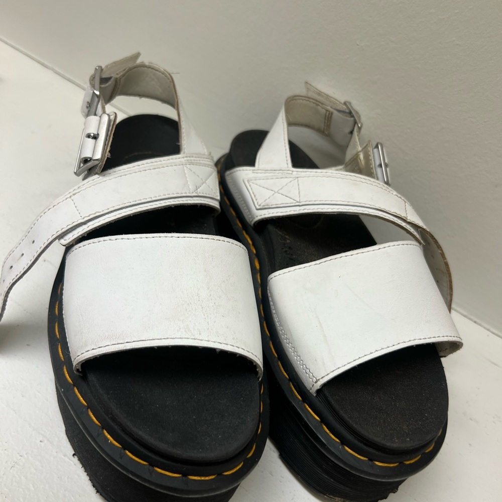 Dr. Martens white Voss Quad platform  Sandals